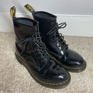 Dr. Marten | Black 8 Eyelet Patent Leather Boots US Size 10